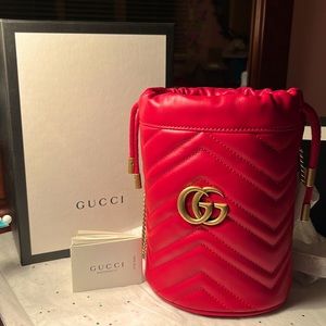 Gucci Red Bucket Crossbody Bag
